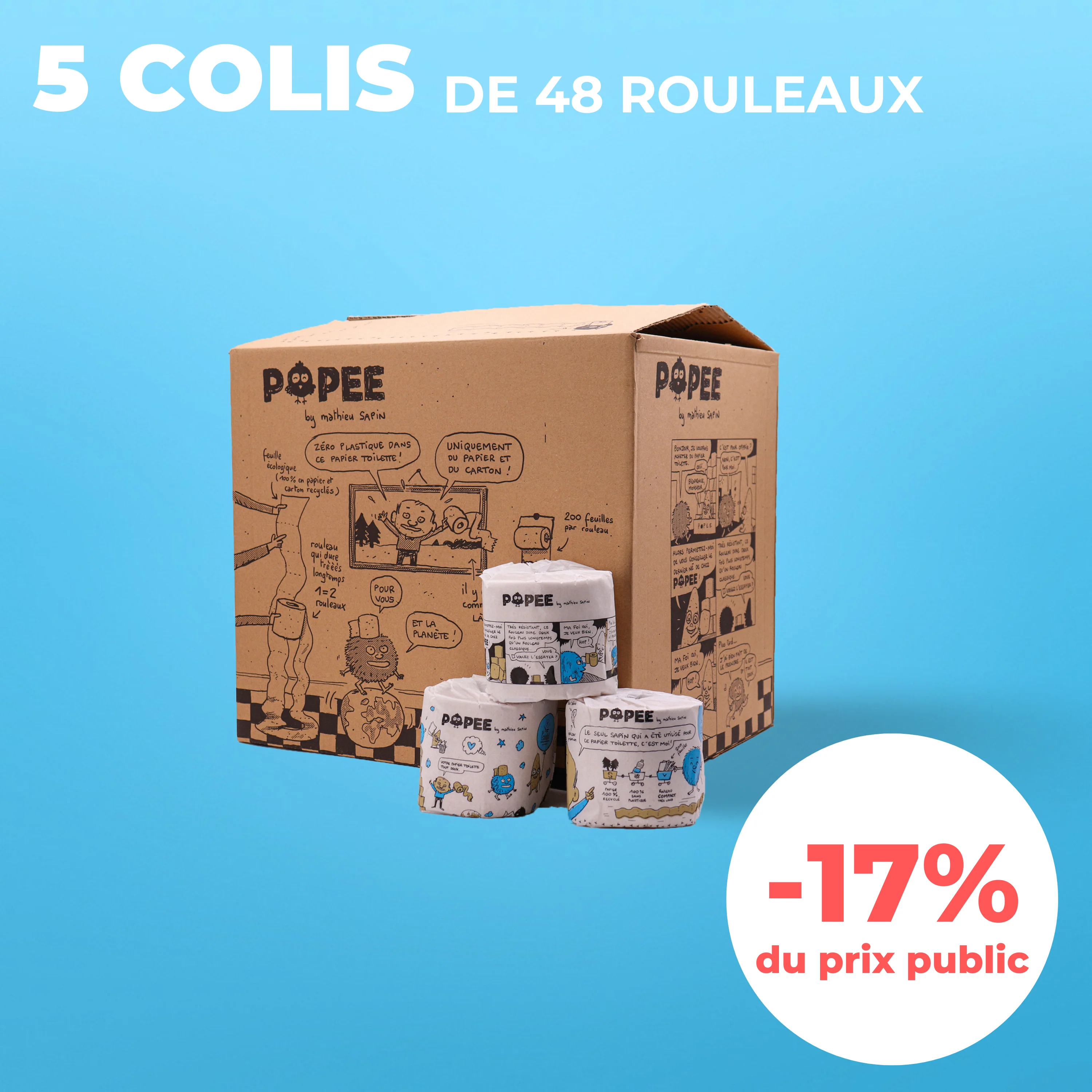 Papier toilette x MATHIEU SAPIN - 240 rouleaux